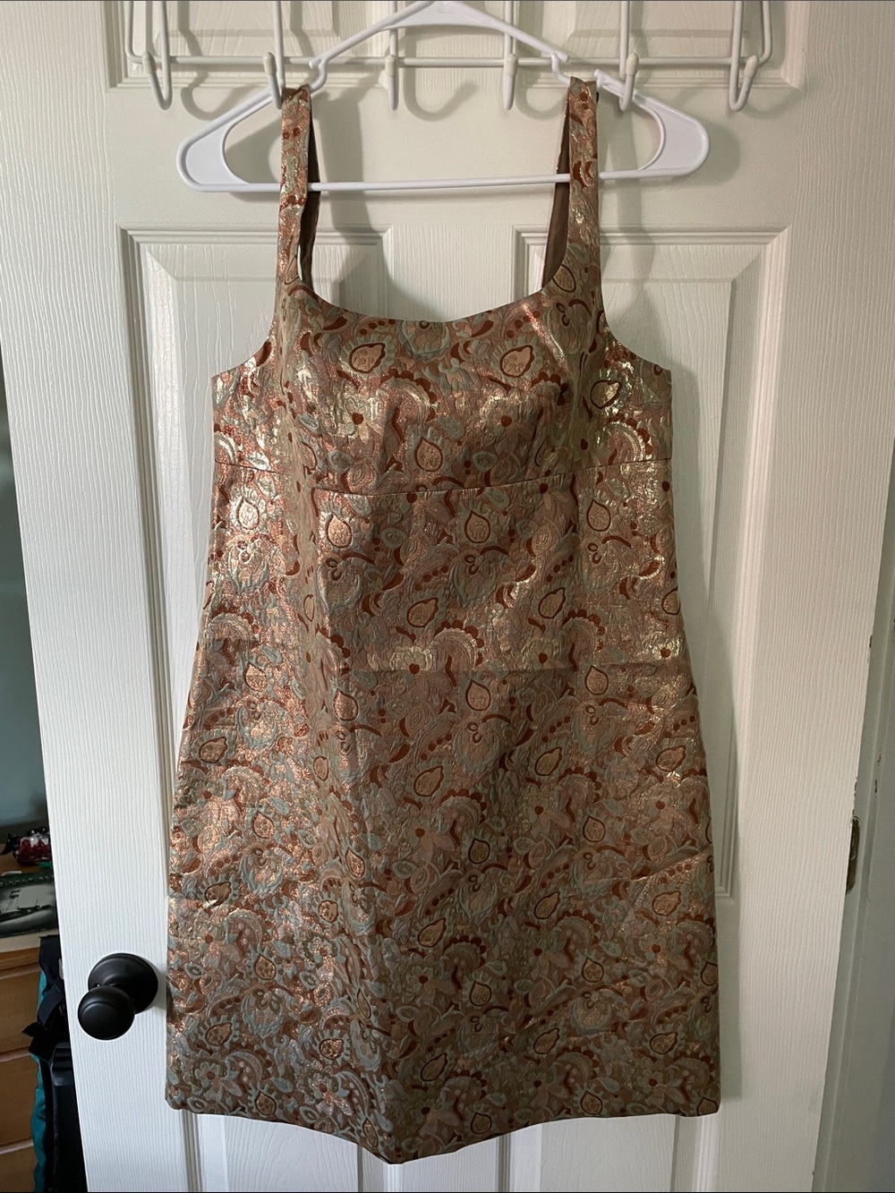 J. Crew Metallic Rose Paisley Mini Dress